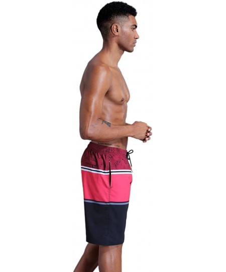 Board Shorts Men's Swim Trunks - Red-6547 - CG19GCZWSSK