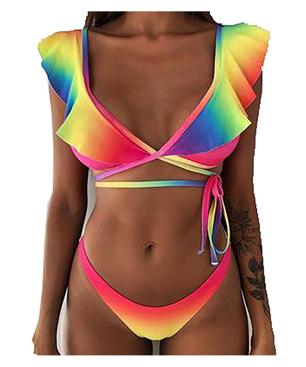 Sets Womens Two Piece Swimsuits Tie Knot Padded Push Up Bikini Set Bathing Suit - Style 2115-2 - C718SHZZESK