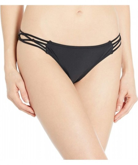 Bottoms Women's Simply Solid Tiny Bikini Bottom - Black - CX12O77HZAM