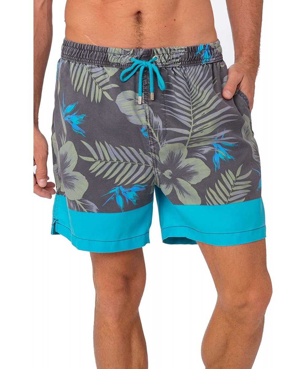 Board Shorts Performance Men's Quick Dry SPF50+ Swim Trunks Water Shorts Swimsuit Beach Shorts with Mesh Lining - Turquoise F...