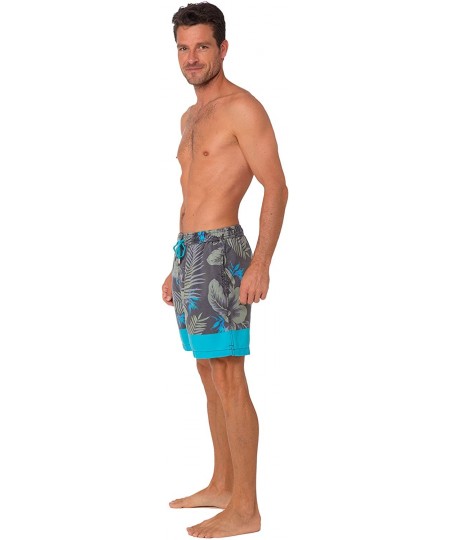 Board Shorts Performance Men's Quick Dry SPF50+ Swim Trunks Water Shorts Swimsuit Beach Shorts with Mesh Lining - Turquoise F...