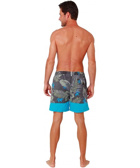 Board Shorts Performance Men's Quick Dry SPF50+ Swim Trunks Water Shorts Swimsuit Beach Shorts with Mesh Lining - Turquoise F...