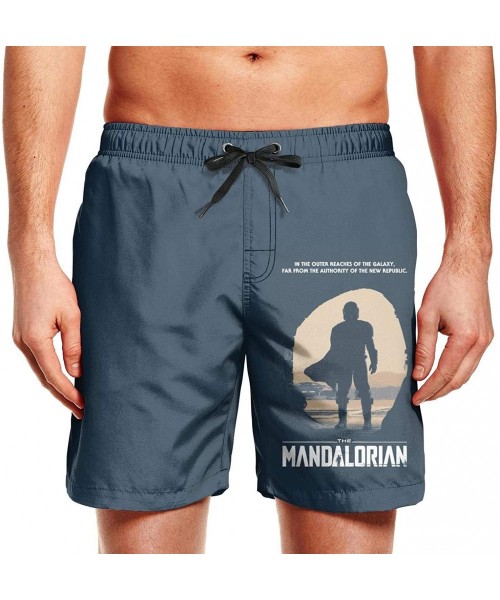 Trunks Summer Mens Swimming Shorts Mandalorian Quick Dry Breathable Sports Shorts with Elastic Waist - White-114 - CF196RLXY83