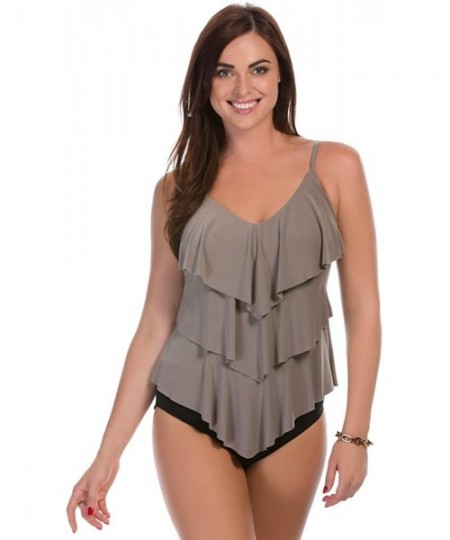 Tankinis Solid Rita Soft Cup Tankini Top - Taupe - CG11BBEBC49