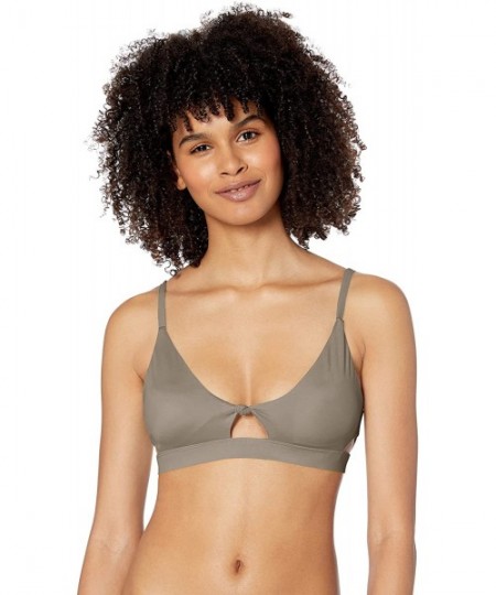 Tops Women's Solid Knot Bralette Bikini Top - Truffle - CS18I033ETL