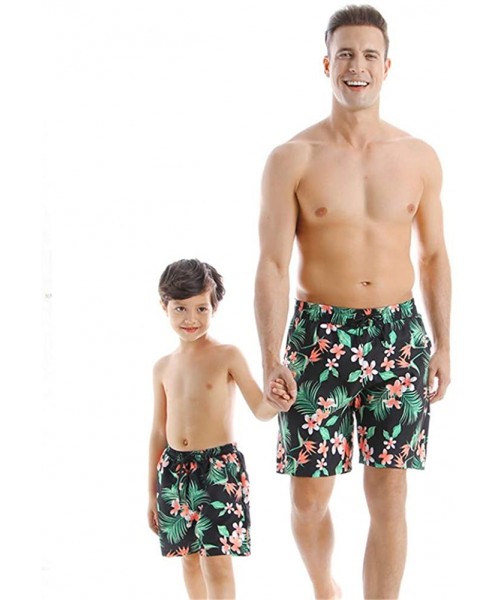 Sets Family Matching Swimsuit Mens Summer Shorts Boy Beach Shorts Girls Swimwear Womens Printed Bathingsuit Green Floral Mum ...