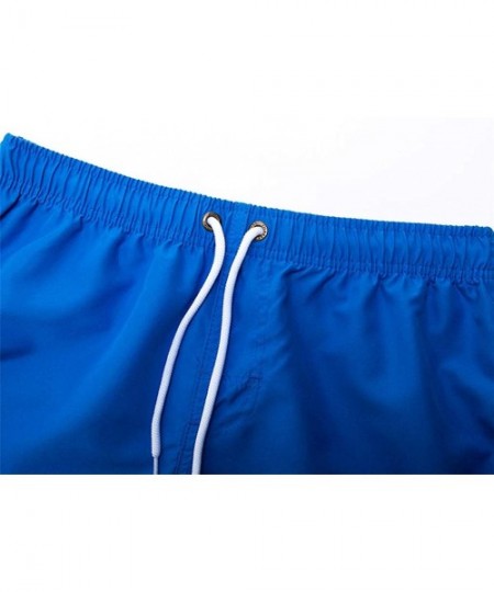 Board Shorts Men's Spring and Summer Splicing Swimming Trousers and Beach Surfing Shorts - Blue - CX18URTW3IL