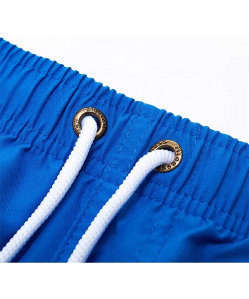 Board Shorts Men's Spring and Summer Splicing Swimming Trousers and Beach Surfing Shorts - Blue - CX18URTW3IL