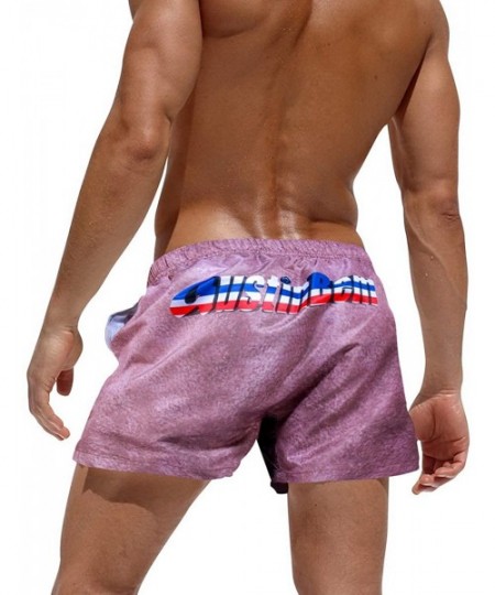 Board Shorts Men's Quick Dry Drawstring Funny Trump Swim Beach Shorts Color Trim Patriotic American Flag Summer Lounge Shorts...