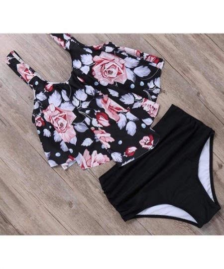 Sets Swimsuit Swimwear Women High Waist Bikini Set Push Up Bathing Suit Beachwear Plus Size Swimwear - B3160or - C018TNTYD6C