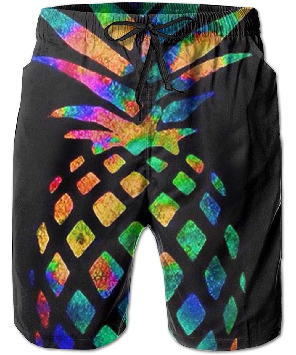 Trunks Casual Mens Swim Trunks Quick Dry Pineapple Sunglasses Printed Beach Shorts Summer Boardshorts - Pineapple Colorful - ...