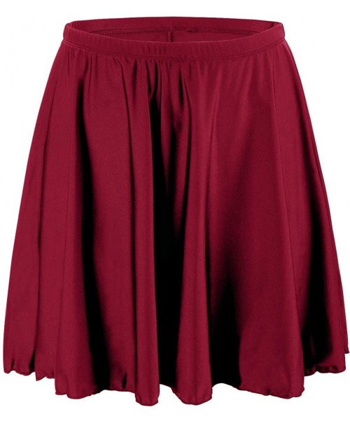 Tankinis Women's Swim Skirt High Waist Bikini Bottom Athletic Skirted Swimsuit Bottom - Burgundy(boyshorts) - CC195A6GO59