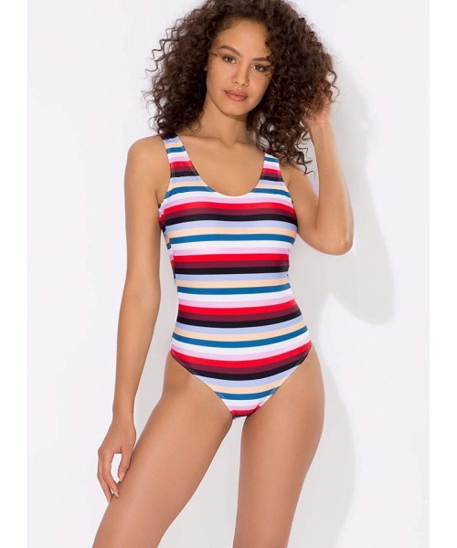 One-Pieces Women's French Cut One Piece Swimsuit - Rhumba Stripes - C618NAR9C2Q