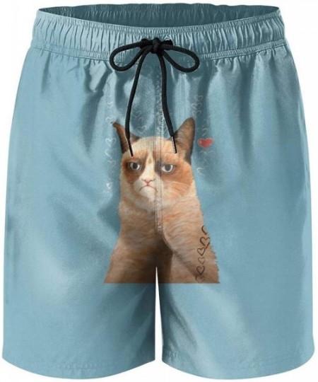 Board Shorts Men Catnip Rainbow Swimming Trunks Gym Shorts Casual Quick Dry Swim Trunks - Cool Siamese Cat-1 - CZ18Y96WR3Q