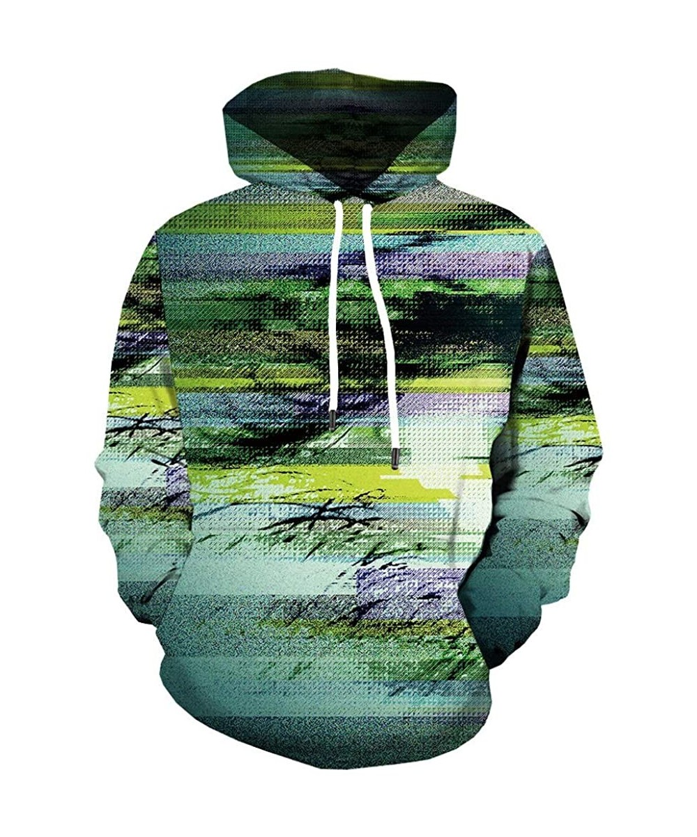 Rash Guards Mens Novelty Sweatshirts Hoodies 3D Printed Fashion Casual Drawstring Pockets Hoodie Pullover Top - Green - CQ192...