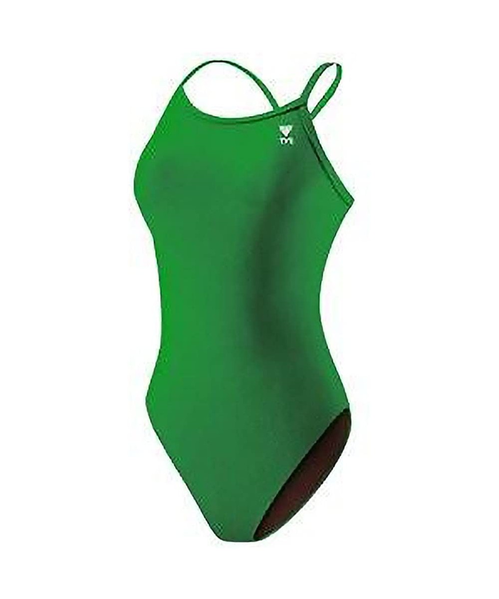 Racing Sport Women's Solid Diamondback Swimsuit - Kelly Green - CP111DTQZ4T