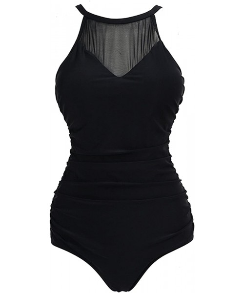 Racing Women's One Piece Swimwear Athletic Resistant Swimsuits Bathing Suits Swimsuits Swimwear - Black-4 - C618GHHGUY4