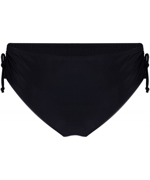 Bottoms Women's Black Swimsuit Bottoms Tie Side Hipster Bikini Shorts Swim Brief (FBA) - Black - CF18DZYWQRW