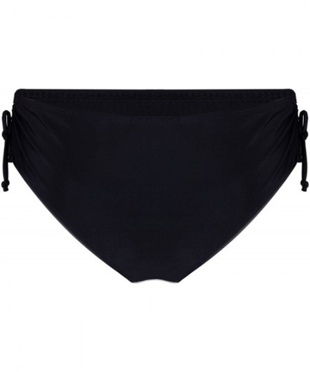 Bottoms Women's Black Swimsuit Bottoms Tie Side Hipster Bikini Shorts Swim Brief (FBA) - Black - CF18DZYWQRW