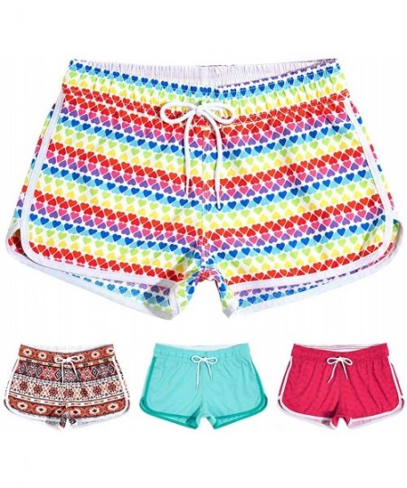 Board Shorts Womens Swim Shorts Summer Boardshorts Quick Dry Womens Short Stretchy Beach Wear Swim Bottom Trunks - Colorful H...