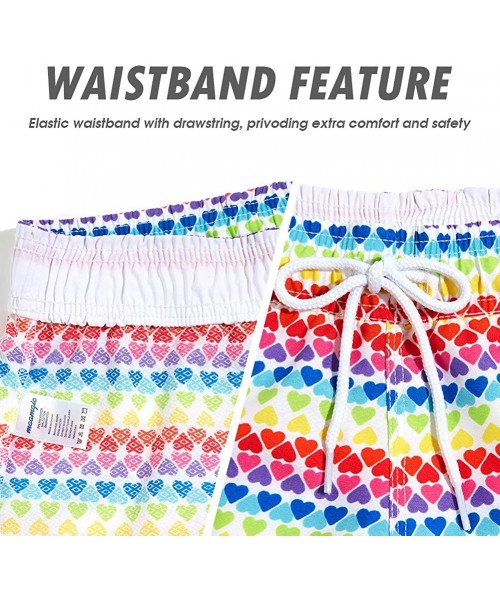 Board Shorts Womens Swim Shorts Summer Boardshorts Quick Dry Womens Short Stretchy Beach Wear Swim Bottom Trunks - Colorful H...