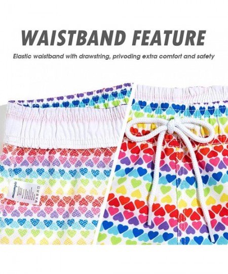 Board Shorts Womens Swim Shorts Summer Boardshorts Quick Dry Womens Short Stretchy Beach Wear Swim Bottom Trunks - Colorful H...