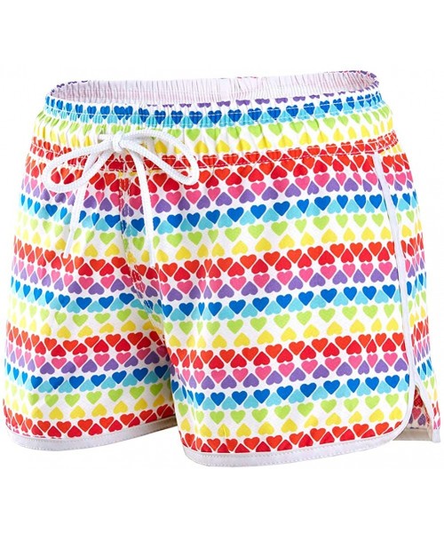 Board Shorts Womens Swim Shorts Summer Boardshorts Quick Dry Womens Short Stretchy Beach Wear Swim Bottom Trunks - Colorful H...