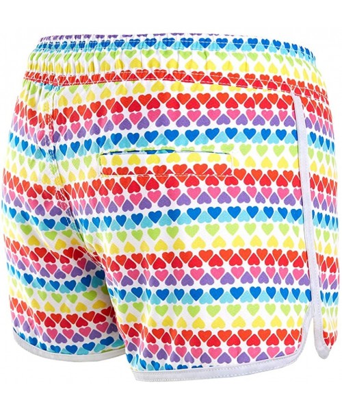 Board Shorts Womens Swim Shorts Summer Boardshorts Quick Dry Womens Short Stretchy Beach Wear Swim Bottom Trunks - Colorful H...