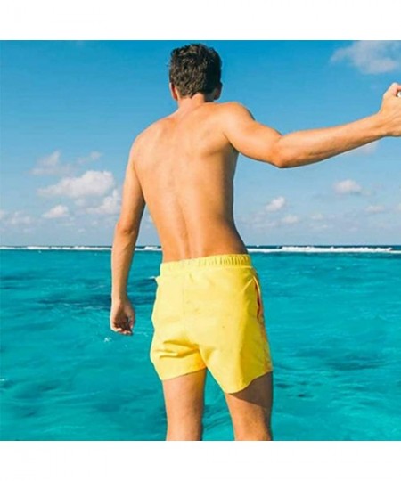 Trunks Men Swimming Trunks Funny Color Changing Swim Trunks-Temperature Sensitive Beach Swim Shorts with Mesh Lining - Yellow...