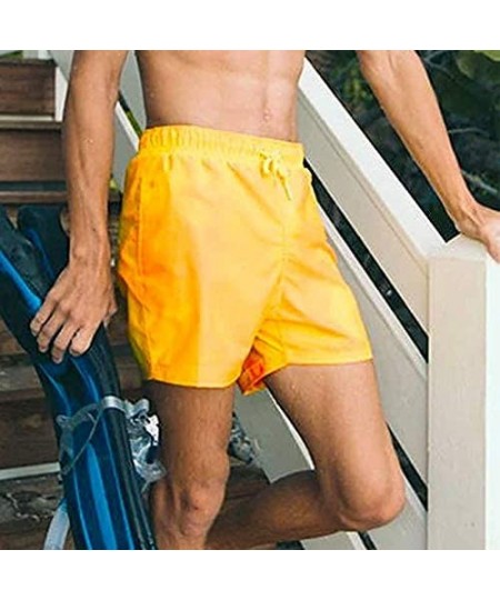 Trunks Men Swimming Trunks Funny Color Changing Swim Trunks-Temperature Sensitive Beach Swim Shorts with Mesh Lining - Yellow...