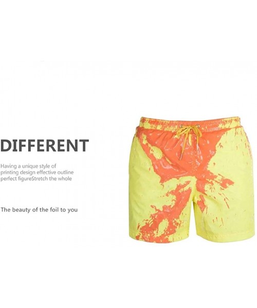 Trunks Men Swimming Trunks Funny Color Changing Swim Trunks-Temperature Sensitive Beach Swim Shorts with Mesh Lining - Yellow...