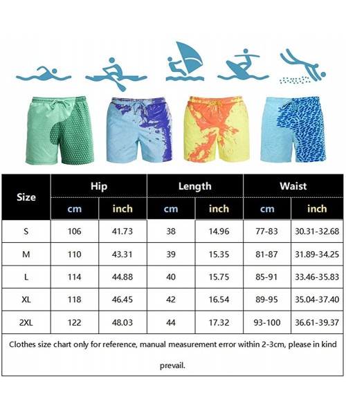 Trunks Men Swimming Trunks Funny Color Changing Swim Trunks-Temperature Sensitive Beach Swim Shorts with Mesh Lining - Yellow...