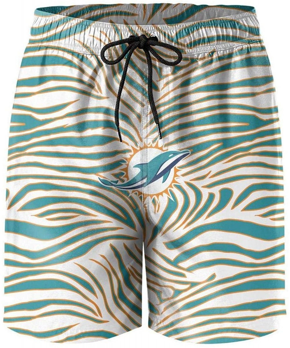 Board Shorts Cute Mens Quick Dry Swimming Trunks with Pockets Swimwear with Mesh Lining - Miami Dolphins Zubaz - CZ19D8D0AQW