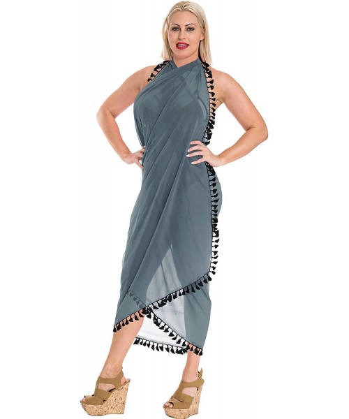 Cover-Ups Women's Swimsuit Cover Up Beach Wrap Skirt Hawaii Sarongs Full Long C - Grey_b318 - C2180642308