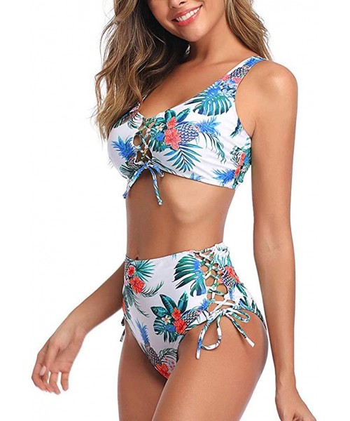 Sets Bathing Suits for Women Sexy Solid Vintage Floral Push Up Bandage Bra Cheeky Bikini Tankini Monokini Swimwear B 01 - C51...