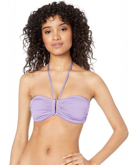 Tops Women's Dd U Tube Bandeau Bikini Top Swimsuit - Shine on Lilac - CA18KHGYLCX