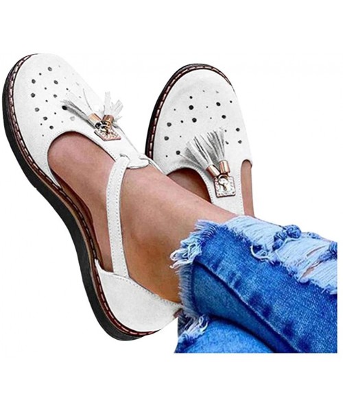 One-Pieces Sandals for Women Flat-Pointed Toe Breathable Hollow Out Low Chunky Heel Shoes Closed Toe Casual Slip On Shoes Par...