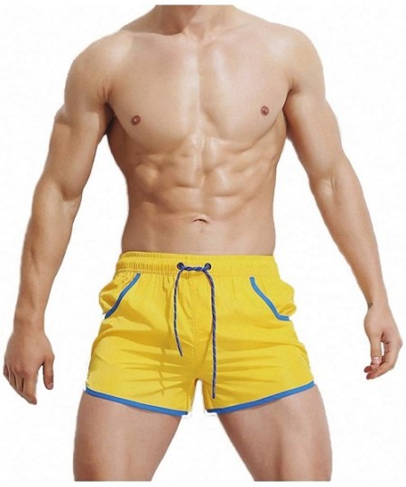 Racing Men's Summer Beach Shorts Swim Trunks Sport Running Shorts Swimsuit Surfing Shorts Swimwear Quick Dry Beach Pants - Ye...