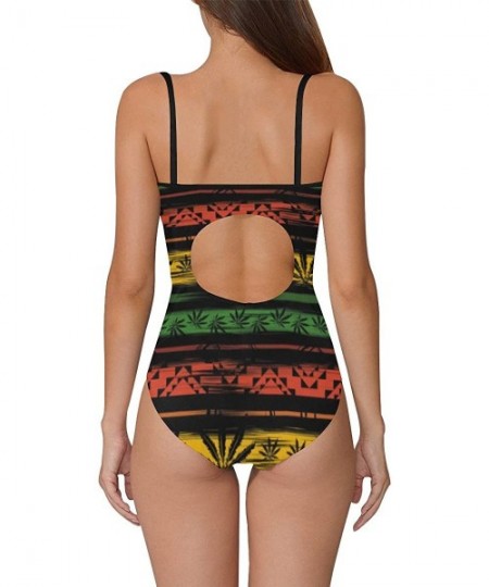 One-Pieces Tropical Pineapple Leaf Scale One Piece Swimsuit Swimwear Bathing Suit for Women Juniors (XS-3XL) - Multi 11 - CA1...