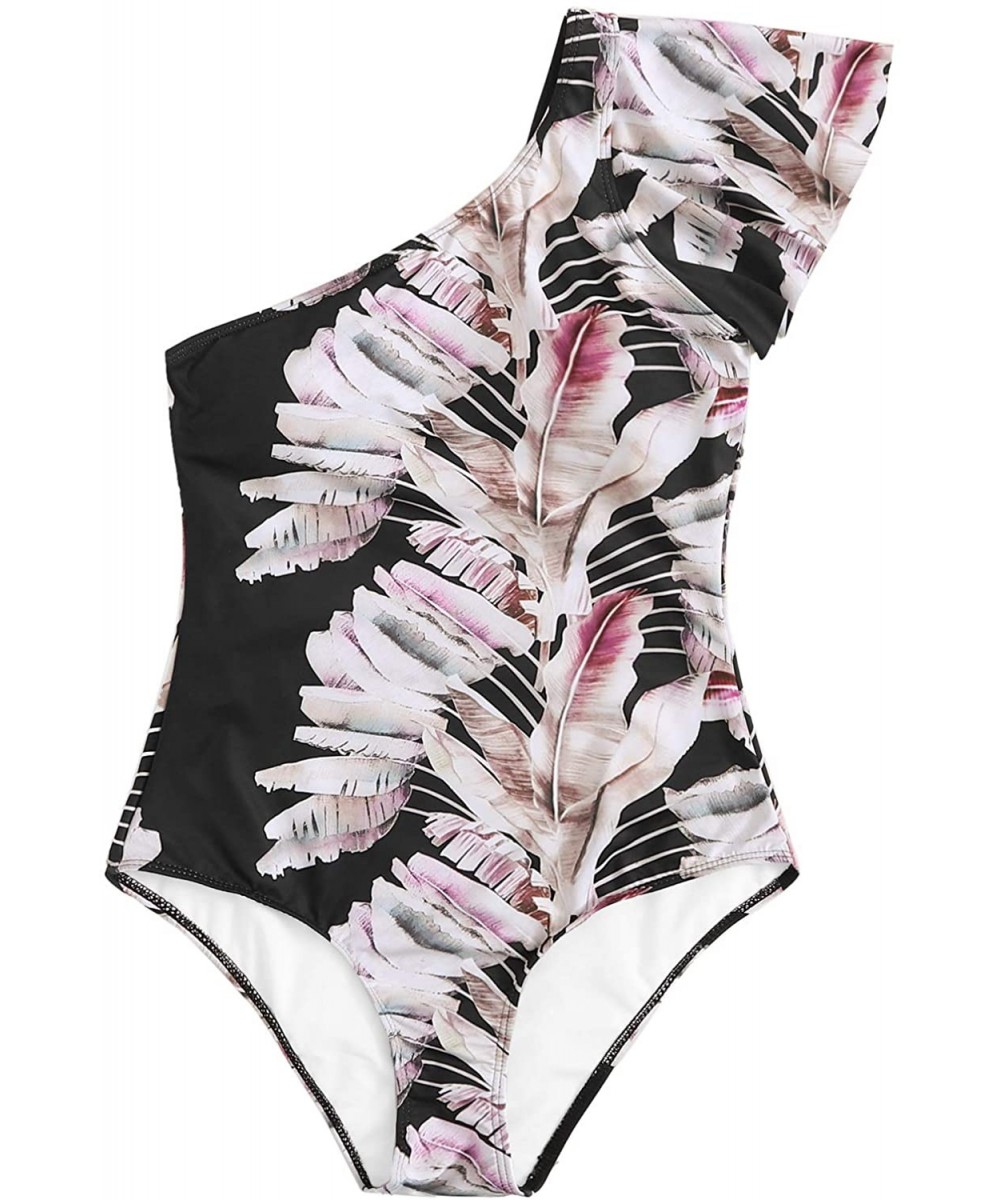 One-Pieces Women's Bathing Suits One Shoulder One Piece Swimsuits Monokini - Multi - CL196MCM6UQ