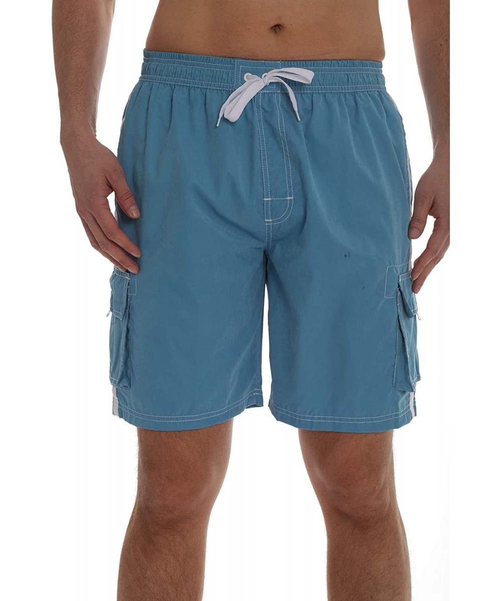 Trunks Men's Bathing Suit Swim Trunks - Turquoise - C318NL6S3QE