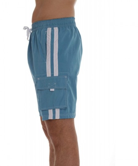 Trunks Men's Bathing Suit Swim Trunks - Turquoise - C318NL6S3QE