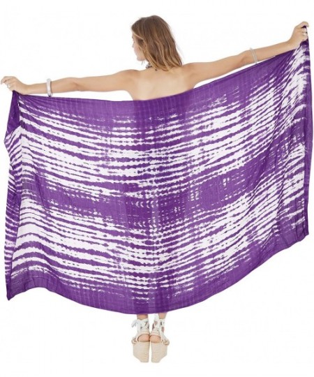 Cover-Ups Women's Beach Wear Bikini Wrap Skirt Sarong Cover Ups Skirt Hand Paint - Autumn Purple_b595 - CV1888ES802