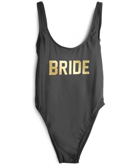 One-Pieces Baywatch-Inspired One Piece Swimsuit with High Cut and Low Back for Women - Black-bride - CR1843W33AO