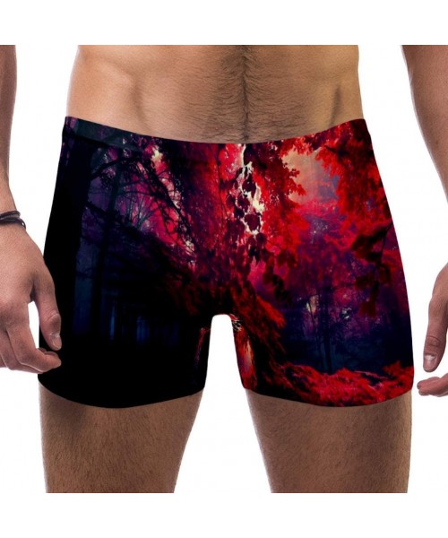 Racing Men Autumn Trees Red Swimsuits Swim Trunks Shorts Athletic Swimwear Boxer Briefs Boardshorts - CO19E4NANSS