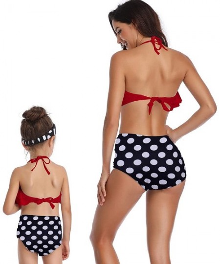 Sets Tassel 2Pcs Family Chic Bikinis Swimsuits Swimwear Beachwear for Girl Kid Child Teens Women - C-red - C118OACTIXM