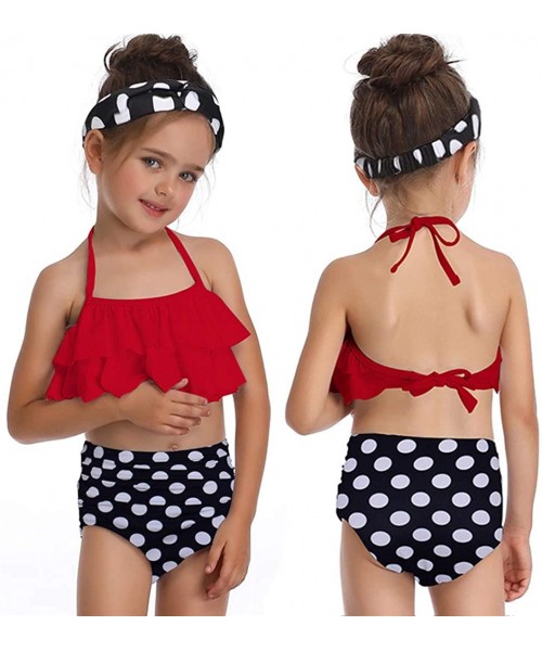 Sets Tassel 2Pcs Family Chic Bikinis Swimsuits Swimwear Beachwear for Girl Kid Child Teens Women - C-red - C118OACTIXM