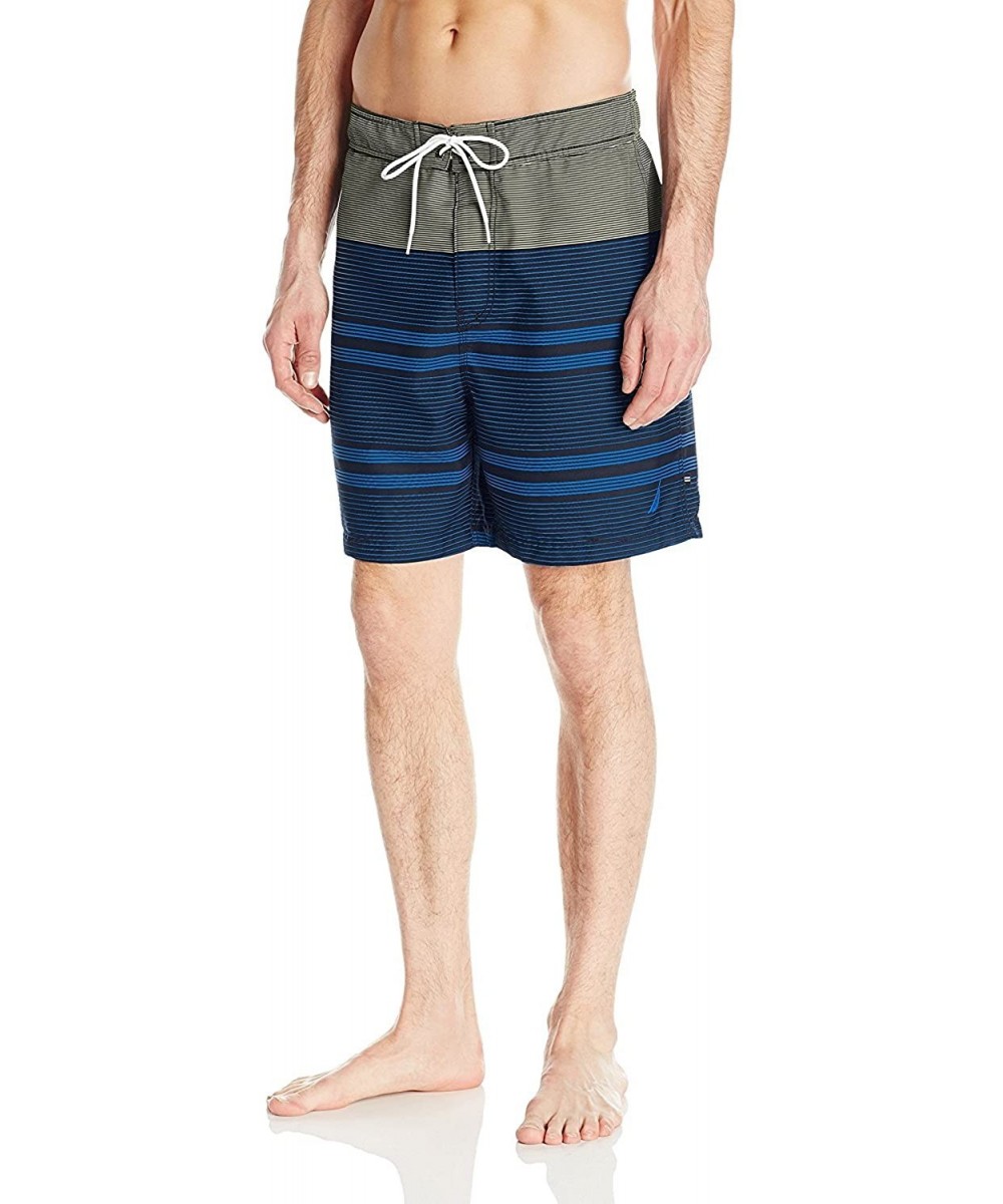 Trunks Men's Quick Dry Striped Swim Trunk - Sunshine - CD12N0JR789