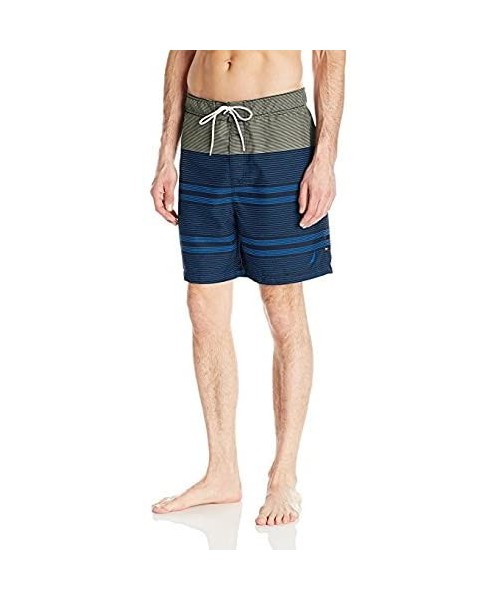 Trunks Men's Quick Dry Striped Swim Trunk - Sunshine - CD12N0JR789