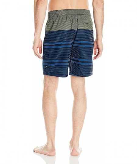 Trunks Men's Quick Dry Striped Swim Trunk - Sunshine - CD12N0JR789